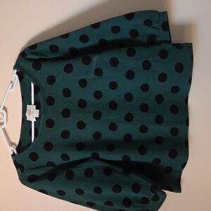 Maeve Green and Black Patterned Top